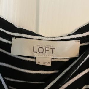 Beautiful size m Loft black & white stripe dress.